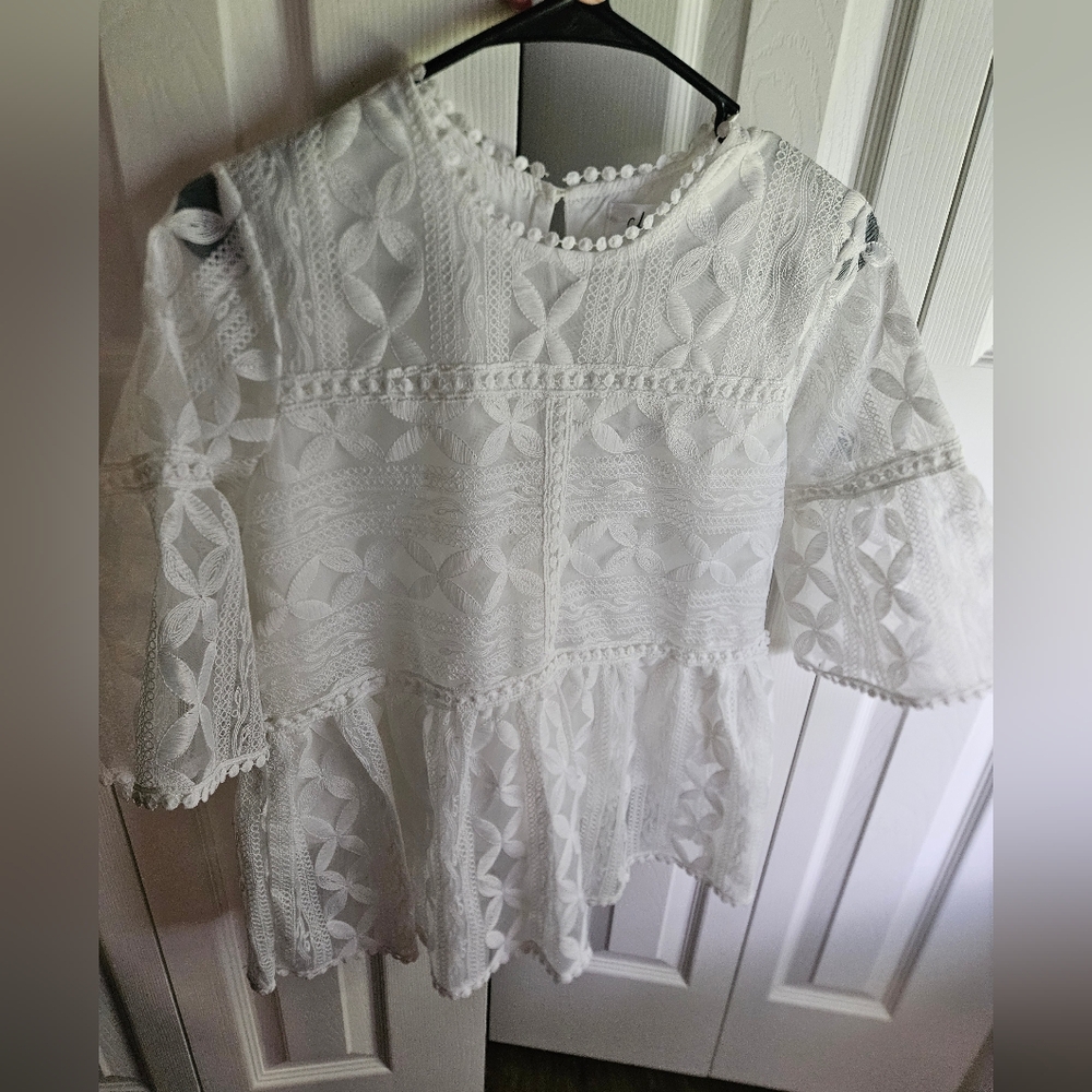 Elegant White Lace Blouse